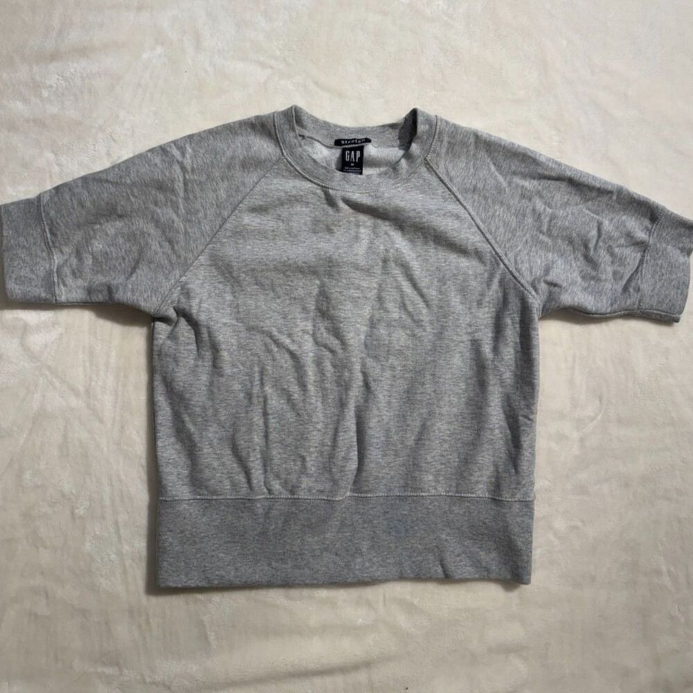 GAP Gray Short Sleeve Sweatshirt Top M